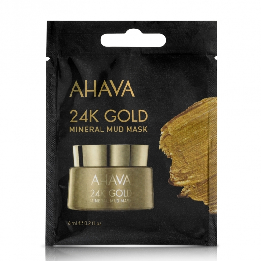 AHAVA MINERAL MUD 24K AUKSO MINERALINĖ PURVO KAUKĖ, 6 ml