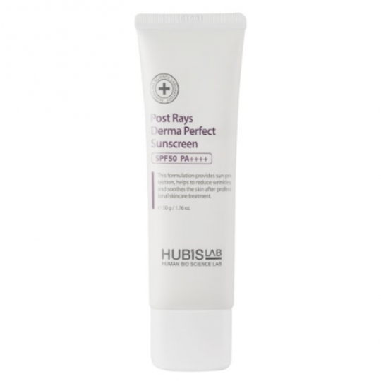 HUBISLAB POST RAYS DERMA PERFECT VEIDO KREMAS NUO SAULĖS SPF 50, 50 G