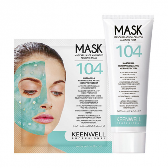KEENWELL MASK N.104 INTENSYVIAI DRĖKINANTI ALGINATINĖ KAUKĖ, 9x22 g 