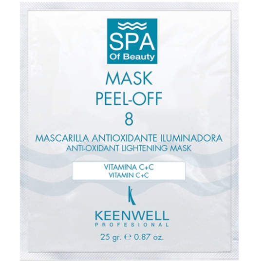 KEENWELL MASK N.8 ANTIOKSIDACINĖ ŠVIESINANTI ALGINATINĖ KAUKĖ, 12x25 g