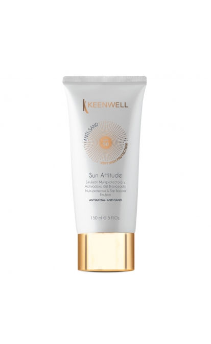 KEENWELL SUN ATTITUDE ANTI-SAND APSAUGINĖ ĮDEGI SKATINANTI EMULSIJA KŪNUI SPF50, 150 ML