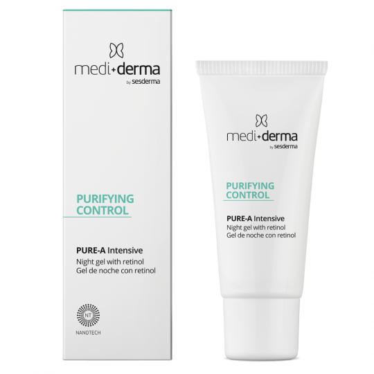 MEDIDERMA HOMECARE PURE-A INTENSIVE NAKTINIS SEBUMĄ REGULIUOJANTIS GELIS, 30 ML