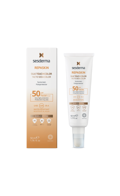 SESDERMA REPASKIN SILK TOUCH APSAUGINĖ PRIEMONĖ NUO SAULĖS VEIDUI SU SPALVA SPF50, 50 ml
