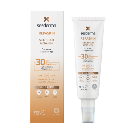 SESDERMA REPASKIN SILK TOUCH SPF 30 APSAUGINIS KREMAS NUO SAULĖS VEIDUI, 50 ML