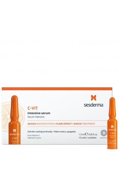 SESDERMA C-VIT INTENSYVAUS SERUMO SKAISTINANČIOS AMPULĖS, 10x1,5 ML