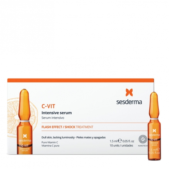 SESDERMA C-VIT INTENSYVAUS SERUMO SKAISTINANČIOS AMPULĖS, 10x1,5 ML