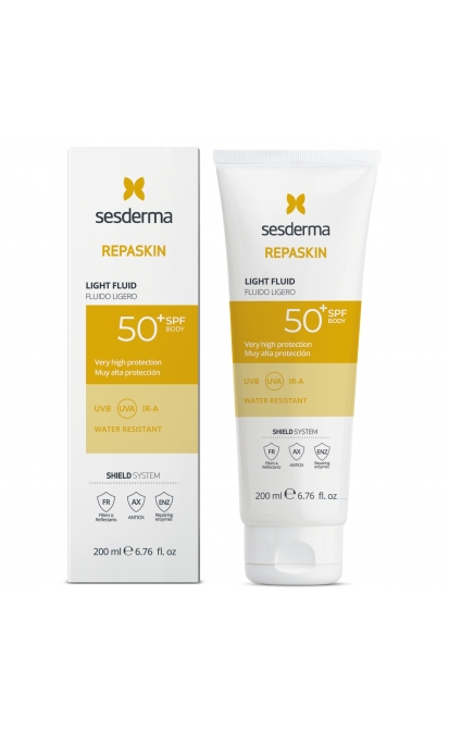 SESDERMA REPASKIN SPF50+ APSAUGINIS FLUIDAS NUO SAULĖS KŪNUI, 200 ML