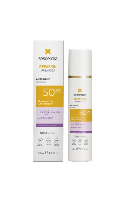 SESDERMA REPASKIN URBAN 365 JAUNINANTIS VEIDO KREMAS NUO SAULĖS SPF50, 50 ML