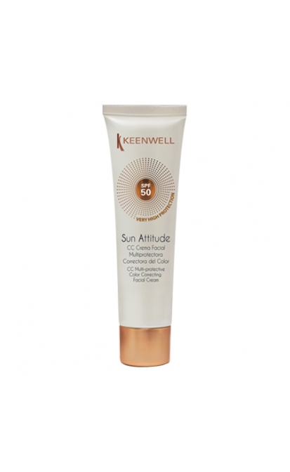 KEENWELL SUN ATTITUDE APSAUGINIS CC KREMAS SU SPALVA VEIDUI, SPF 50, 60 ml